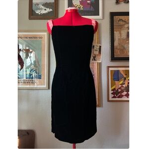 90s DeadStock Gunne Sax Velvet Dress with Pink
